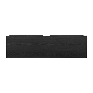 English Elm Trexm Four Door Wood Veneer Sideboard with Adjustable Shelves for Dining or Kitchen Black N715P246892B