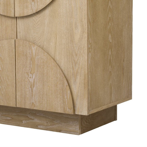 English Elm Trexm Four Door Wood Veneer Sideboard with Adjustable Shelves for Dining or Kitchen Natural N715P246892D