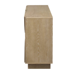 English Elm Trexm Four Door Wood Veneer Sideboard with Adjustable Shelves for Dining or Kitchen Natural N715P246892D