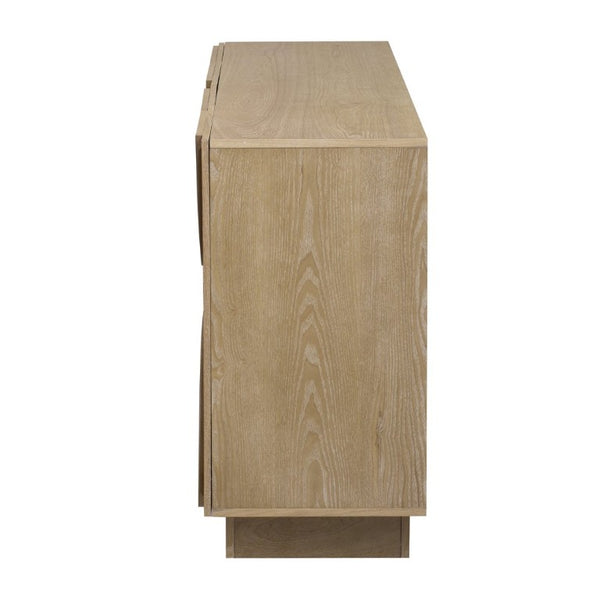 English Elm Trexm Four Door Wood Veneer Sideboard with Adjustable Shelves for Dining or Kitchen Natural N715P246892D
