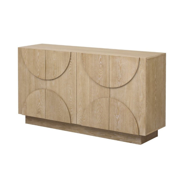 English Elm Trexm Four Door Wood Veneer Sideboard with Adjustable Shelves for Dining or Kitchen Natural N715P246892D
