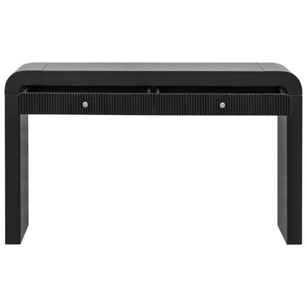 English Elm Trexm Fluted Drawer Acacia Veneer Console Table Rustic Entryway Sofa Hallway Accent Black N715P266077B