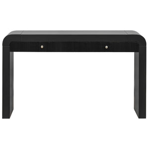 English Elm Trexm Fluted Drawer Acacia Veneer Console Table Rustic Entryway Sofa Hallway Accent Black N715P266077B