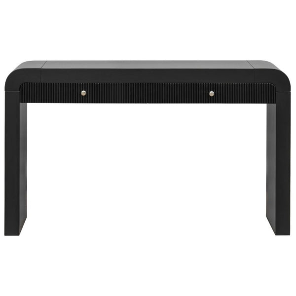 English Elm Trexm Fluted Drawer Acacia Veneer Console Table Rustic Entryway Sofa Hallway Accent Black N715P266077B