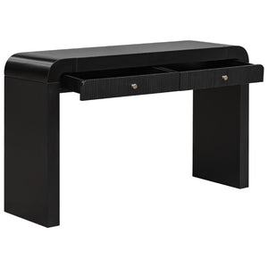 English Elm Trexm Fluted Drawer Acacia Veneer Console Table Rustic Entryway Sofa Hallway Accent Black N715P266077B