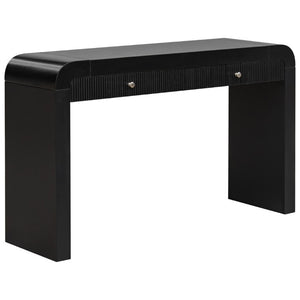 English Elm Trexm Fluted Drawer Acacia Veneer Console Table Rustic Entryway Sofa Hallway Accent Black N715P266077B