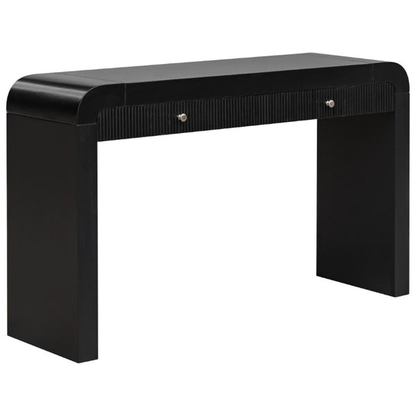 English Elm Trexm Fluted Drawer Acacia Veneer Console Table Rustic Entryway Sofa Hallway Accent Black N715P266077B