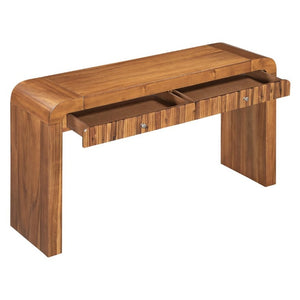 English Elm Trexm Fluted Drawer Acacia Veneer Console Table Rustic Entryway Sofa Hallway Accent Brown N715P266077D