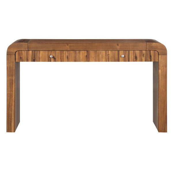 English Elm Trexm Fluted Drawer Acacia Veneer Console Table Rustic Entryway Sofa Hallway Accent Brown N715P266077D
