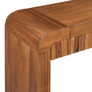 English Elm Trexm Fluted Drawer Acacia Veneer Console Table Rustic Entryway Sofa Hallway Accent Brown N715P266077D