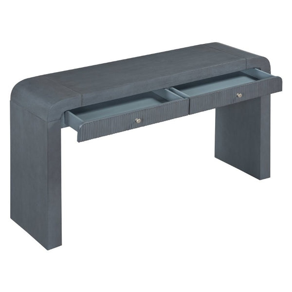 English Elm Trexm Fluted Drawer Acacia Veneer Console Table Rustic Entryway Sofa Hallway Accent Dark Navy N715P266077M