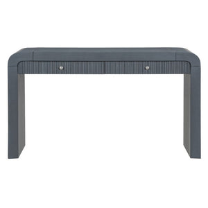 English Elm Trexm Fluted Drawer Acacia Veneer Console Table Rustic Entryway Sofa Hallway Accent Dark Navy N715P266077M