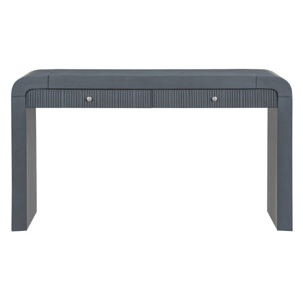 English Elm Trexm Fluted Drawer Acacia Veneer Console Table Rustic Entryway Sofa Hallway Accent Dark Navy N715P266077M