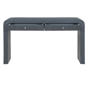 English Elm Trexm Fluted Drawer Acacia Veneer Console Table Rustic Entryway Sofa Hallway Accent Dark Navy N715P266077M