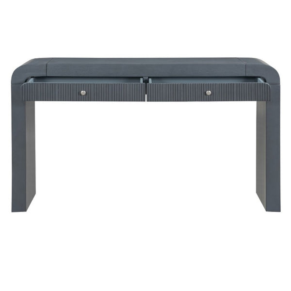 English Elm Trexm Fluted Drawer Acacia Veneer Console Table Rustic Entryway Sofa Hallway Accent Dark Navy N715P266077M