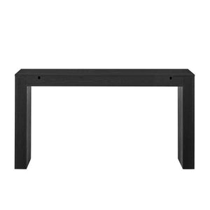English Elm Trexm 60 Inch Farmhouse Console Table Waterfall Edge Ash Veneer Hidden Drawers Entryway Black N715P289696B