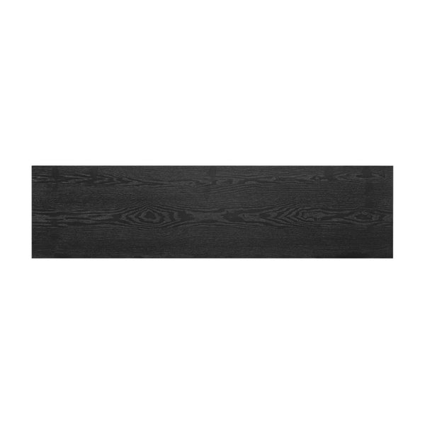 English Elm Trexm 60 Inch Farmhouse Console Table Waterfall Edge Ash Veneer Hidden Drawers Entryway Black N715P289696B