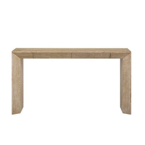 English Elm Trexm 60 Inch Farmhouse Console Table Waterfall Edge Ash Veneer Hidden Drawers Entryway Natural N715P289696N