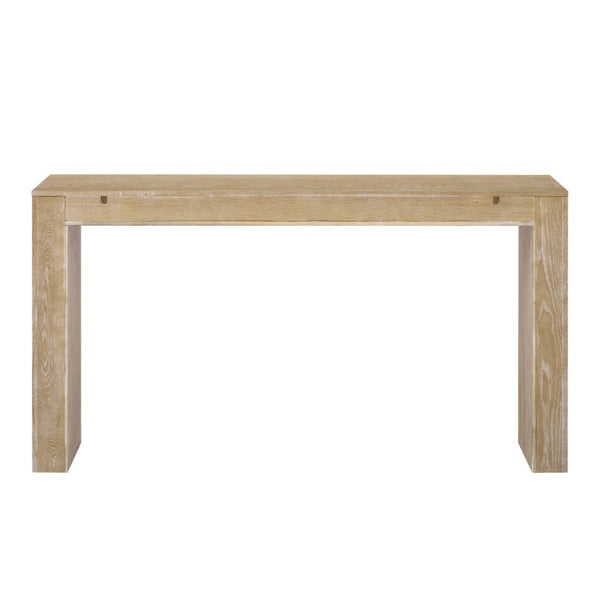English Elm Trexm 60 Inch Farmhouse Console Table Waterfall Edge Ash Veneer Hidden Drawers Entryway Natural N715P289696N