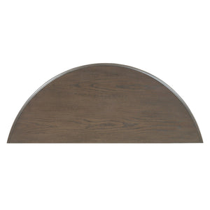 English Elm Trexm Half Moon Farmhouse Entryway Table Distressed Pine Legs Drawer Open Shelf N715P383795N