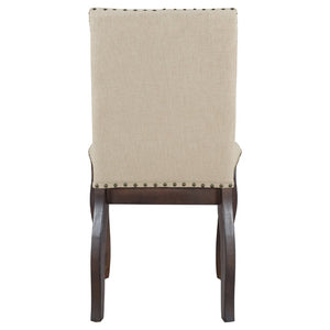 English Elm Trexm High Back Upholstered Dining Chairs with Nailhead Trim Rubberwood Legs Set of 2 Espresso N715P390431P
