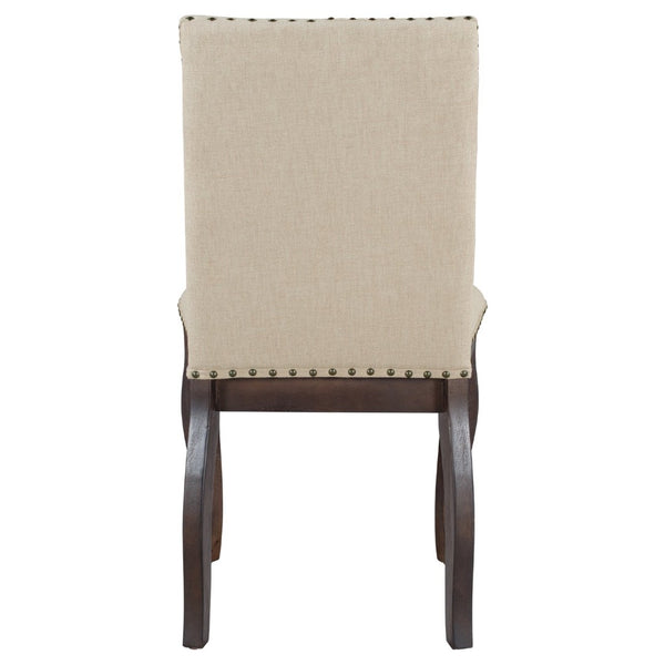 English Elm Trexm High Back Upholstered Dining Chairs with Nailhead Trim Rubberwood Legs Set of 2 Espresso N715P390431P