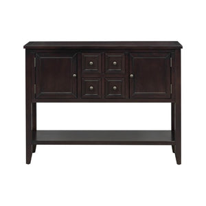 English Elm Trexm Cambridge Vintage Pine Console Table Four Drawers Open Shelf Entryway Storage Espresso N715P415310P