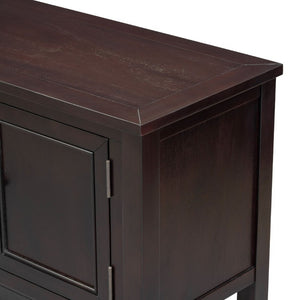 English Elm Trexm Cambridge Vintage Pine Console Table Four Drawers Open Shelf Entryway Storage Espresso N715P415310P