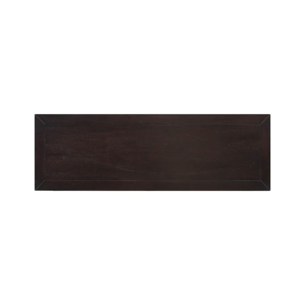 English Elm Trexm Cambridge Vintage Pine Console Table Four Drawers Open Shelf Entryway Storage Espresso N715P415310P