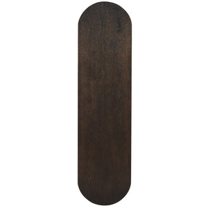English Elm Trexm Fluted Oval Entryway Table Rubberwood Frame Two Drawers Open Bottom Shelf Espresso N715P458125P
