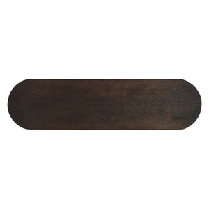 English Elm Trexm Fluted Leg Ash Veneer Console Table Farmhouse Oval Top Open Shelf Entryway Espresso N715P462622P