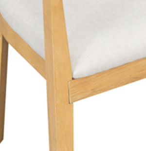 English Elm Trexm Sculptural Arm Dining Chairs Rubberwood Frame Padded Upholstered Seat Pair Natural Set of 2 N715P466151N