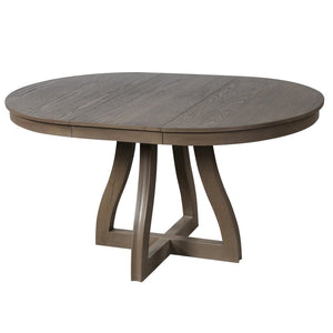English Elm Trexm Extendable Round Dining Table Oak Veneer Rubberwood Farmhouse Seats Six Espresso N715P473741P