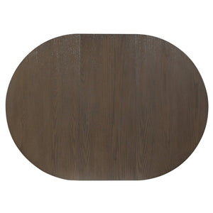 English Elm Trexm Extendable Round Dining Table Oak Veneer Rubberwood Farmhouse Seats Six Espresso N715P473741P