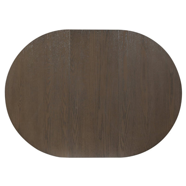 English Elm Trexm Extendable Round Dining Table Oak Veneer Rubberwood Farmhouse Seats Six Espresso N715P473741P