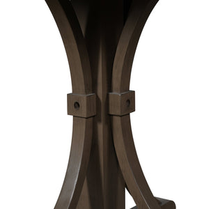 English Elm Trexm Farmhouse Dining Table Seats Six with Trestle Base and Oak Veneer Finish Espresso N715P475469P