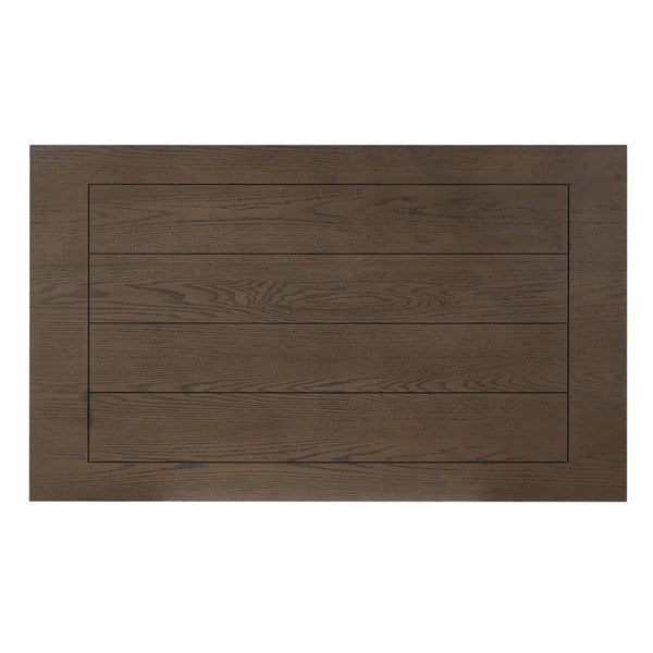 English Elm Trexm Farmhouse Dining Table Seats Six with Trestle Base and Oak Veneer Finish Espresso N715P475469P