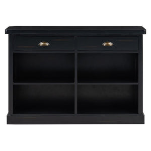 English Elm Trexm Farmhouse Console Table with Drawers Open Cubbies Acacia Entryway Hallway Espresso N715P497738B