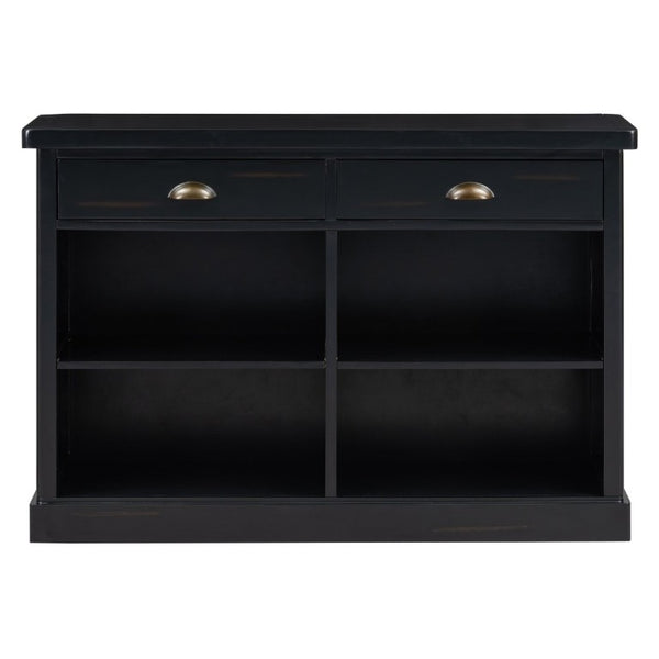 English Elm Trexm Farmhouse Console Table with Drawers Open Cubbies Acacia Entryway Hallway Espresso N715P497738B