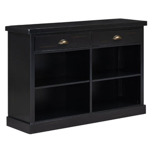 English Elm Trexm Farmhouse Console Table with Drawers Open Cubbies Acacia Entryway Hallway Espresso N715P497738B