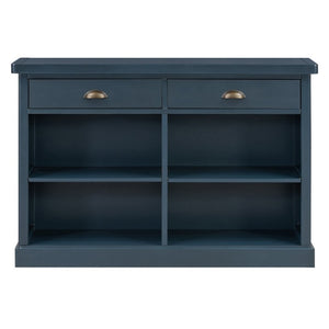 English Elm Trexm Farmhouse Console Table with Drawers Open Cubbies Acacia Entryway Hallway Navy N715P497738M