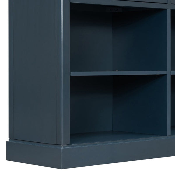 English Elm Trexm Farmhouse Console Table with Drawers Open Cubbies Acacia Entryway Hallway Navy N715P497738M