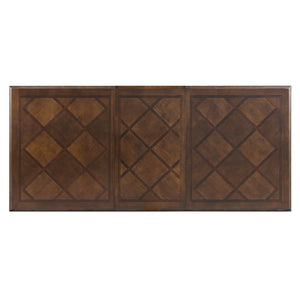 English Elm Trexm Parquet Veneer Rectangular Dining Table with Turned Rubberwood Legs Seats Six Walnut 78.7 inches MDF,Solid Wood N715P503381D