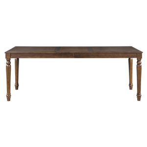 English Elm Trexm Parquet Veneer Rectangular Dining Table with Turned Rubberwood Legs Seats Six Walnut 78.7 inches MDF,Solid Wood N715P503381D