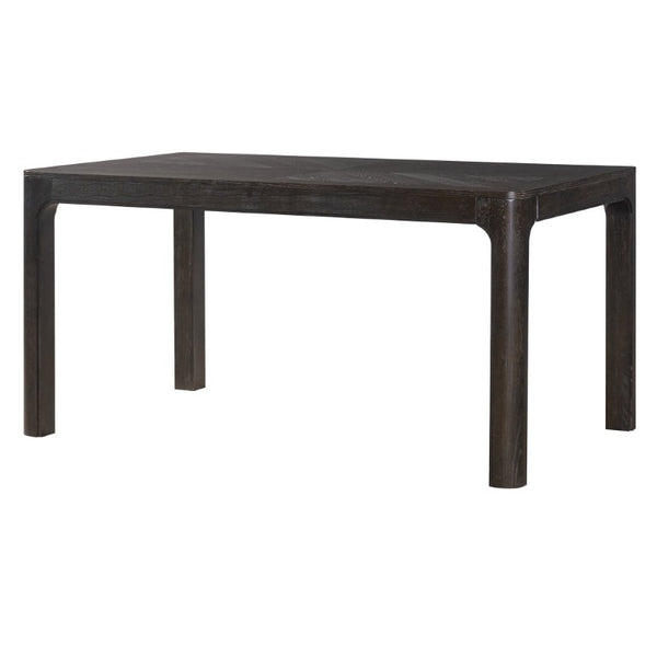 English Elm Trexm Oak Veneer Parquet Dining Table with Rubberwood Legs for Everyday Entertaining Espresso 60 inches Solid Wood N715P532641B