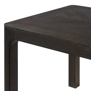 English Elm Trexm Oak Veneer Parquet Dining Table with Rubberwood Legs for Everyday Entertaining Espresso 60 inches Solid Wood N715P532641B