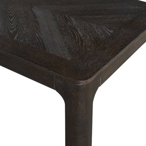 English Elm Trexm Oak Veneer Parquet Dining Table with Rubberwood Legs for Everyday Entertaining Espresso 60 inches Solid Wood N715P532641B