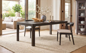 English Elm Trexm Oak Veneer Parquet Dining Table with Rubberwood Legs for Everyday Entertaining Espresso 60 inches Solid Wood N715P532641B