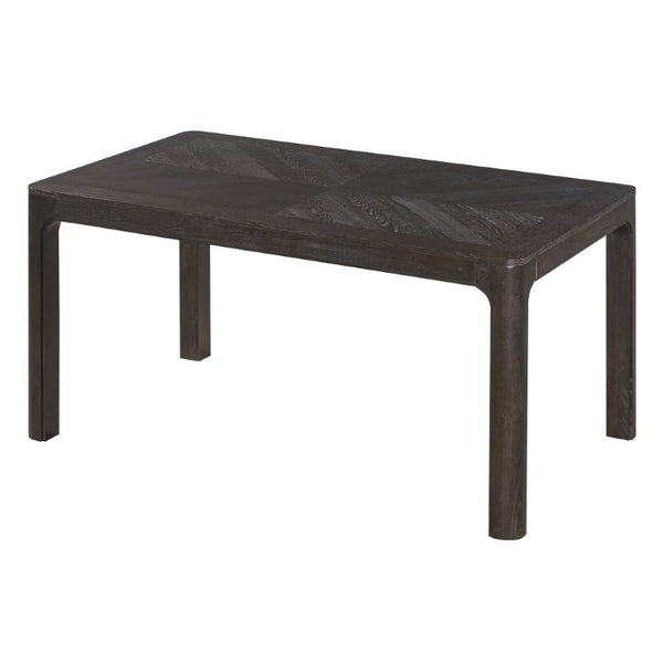 English Elm Trexm Oak Veneer Parquet Dining Table with Rubberwood Legs for Everyday Entertaining Espresso 60 inches Solid Wood N715P532641B