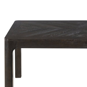 English Elm Trexm Oak Veneer Parquet Dining Table with Rubberwood Legs for Everyday Entertaining Espresso 60 inches Solid Wood N715P532641B